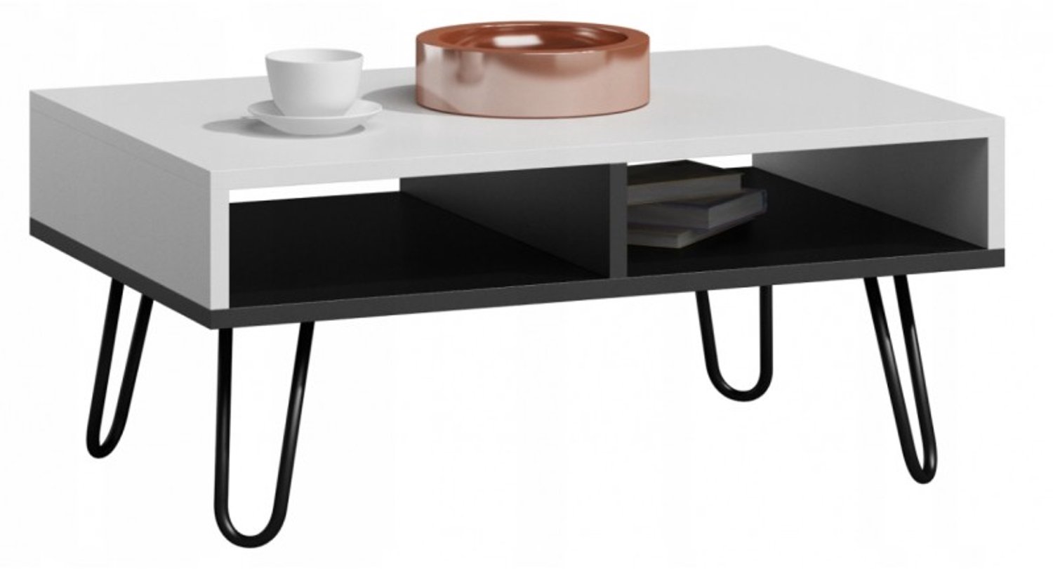 Per La Vita DORA - Salontafel - Artisan-eikenlook - Zwart - Metalen frame