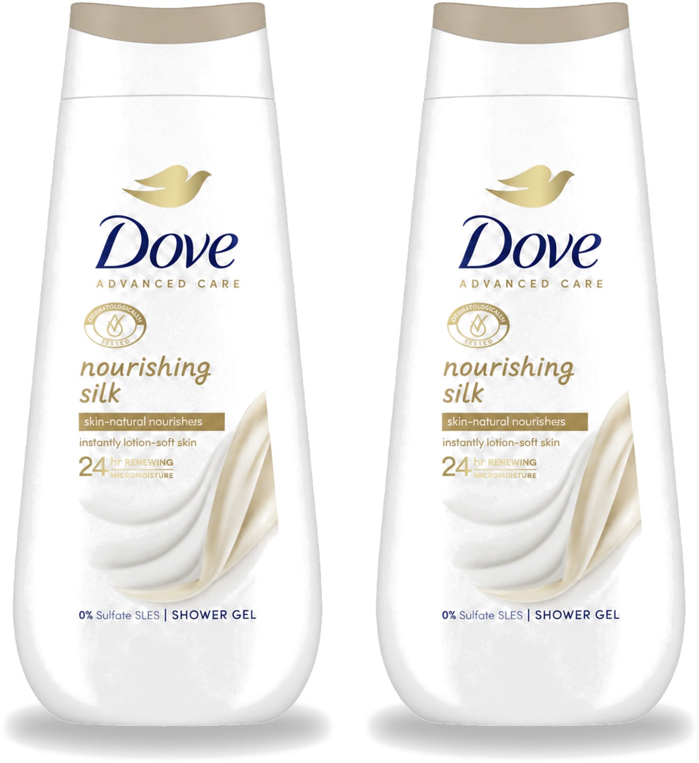 2 x Dove Douchecrème - Nourishing Silk - 225 ml - Voordeelverpakking - 2 stuks