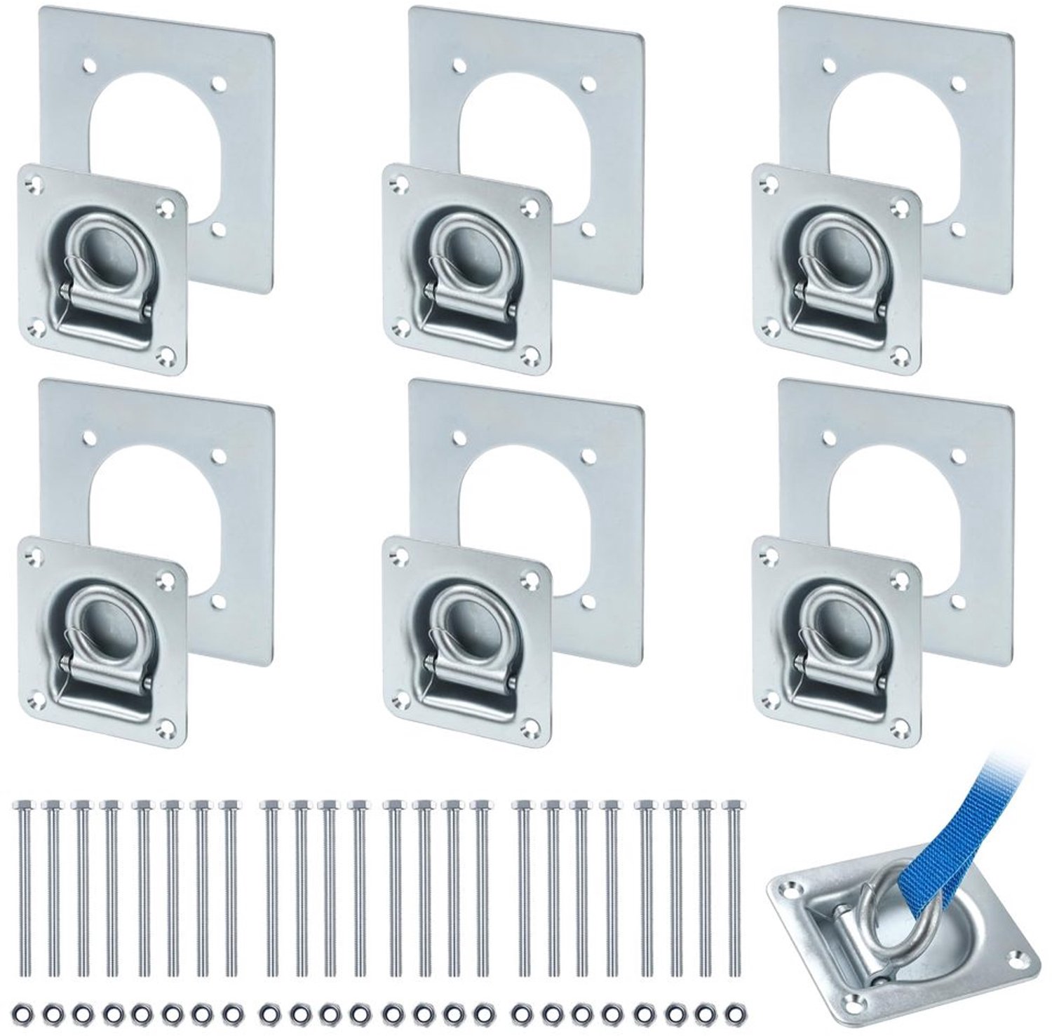 Set van 6 Gegalvaniseerde Lasogen voor Aanhangers