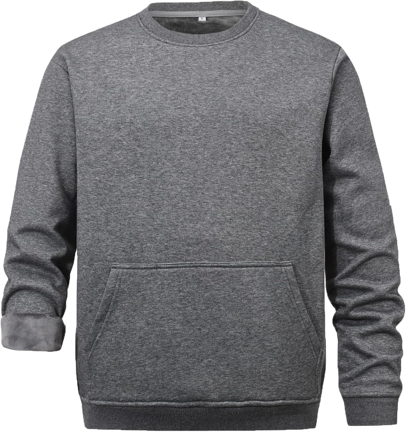 Fleece trui met kangoeroe zak