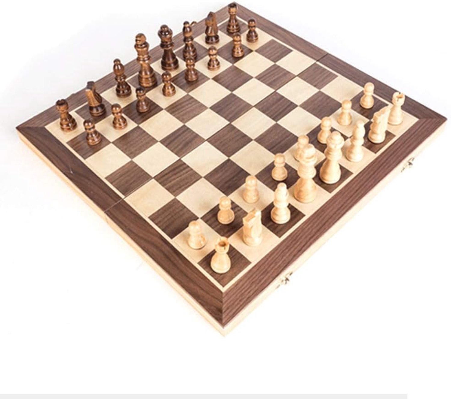 Schaakspel International Chess Portable Chess Houten Magnetische Schaakbord Vouwbord Chess Game International Chess Set for Party Schaaksets voor kinderen en volwassenen (Grootte : C)