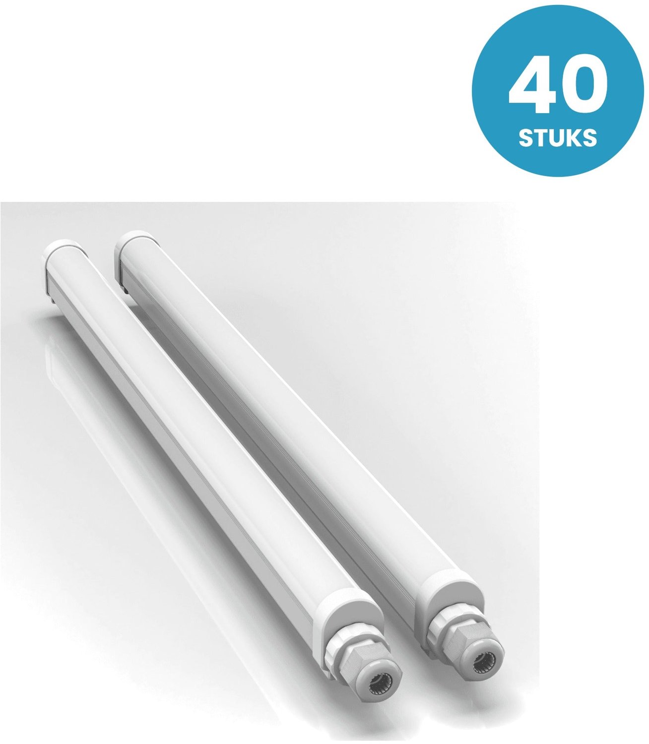 TL armatuur Tri Proof 600mm - 18W - 2520 Lumen - koelwit 4000K - IP65 - IK08 - 40 stuks