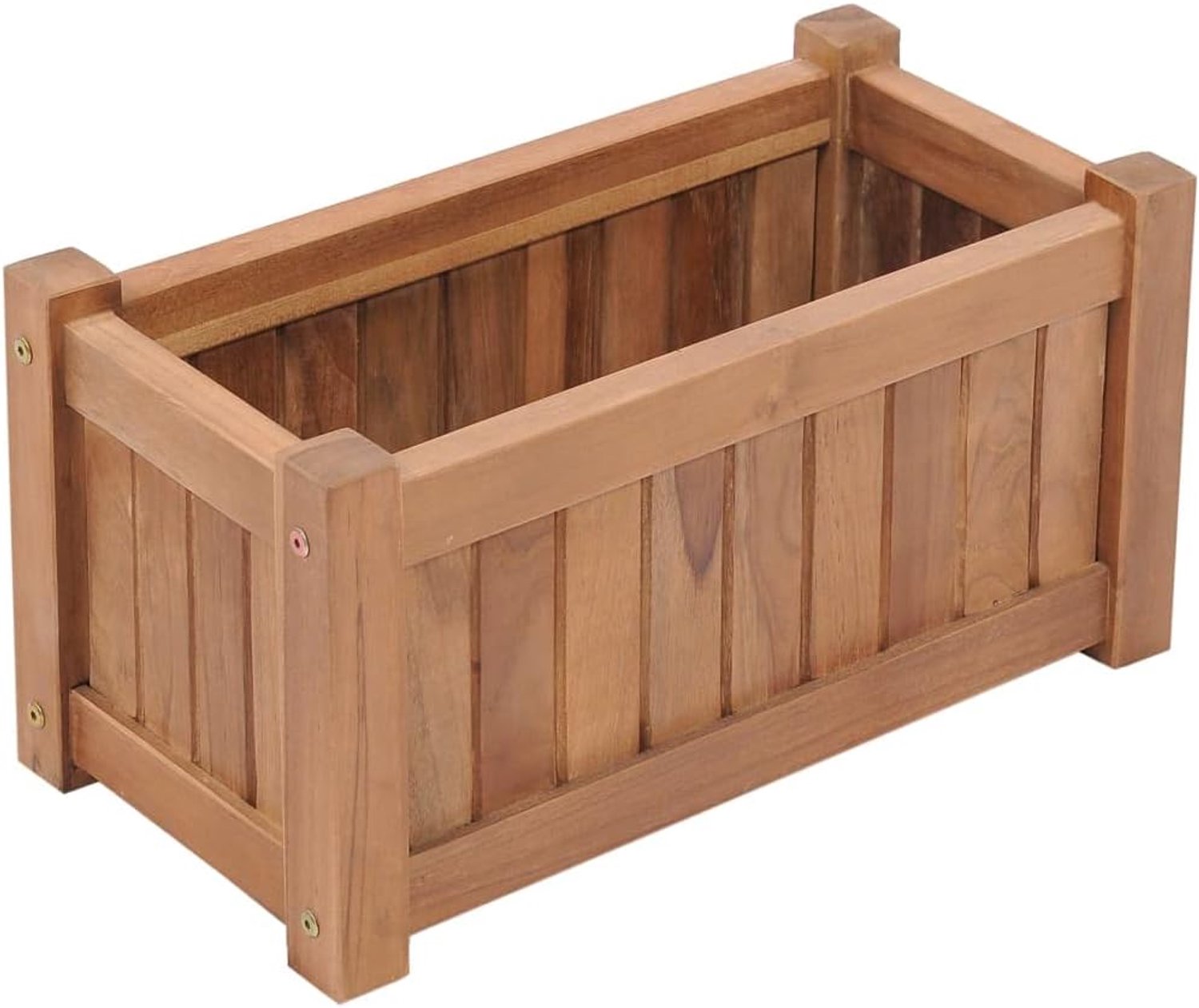 Bloembed, grote buitenbloempot, plantenbak, geschikt voor tuinen, restaurants, cafés, terrassen, 50 x 25 x 25 cm, massief teak
