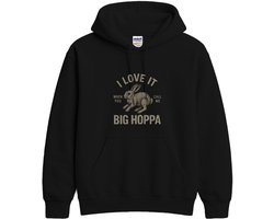 Kikkerliefde Hoodie – I LOVE IT WHEN YOU CALL ME BIG HOPPA – Dieren Outfit – Unisex Hoodie voor Dames & Heren – Leuk Cadeau