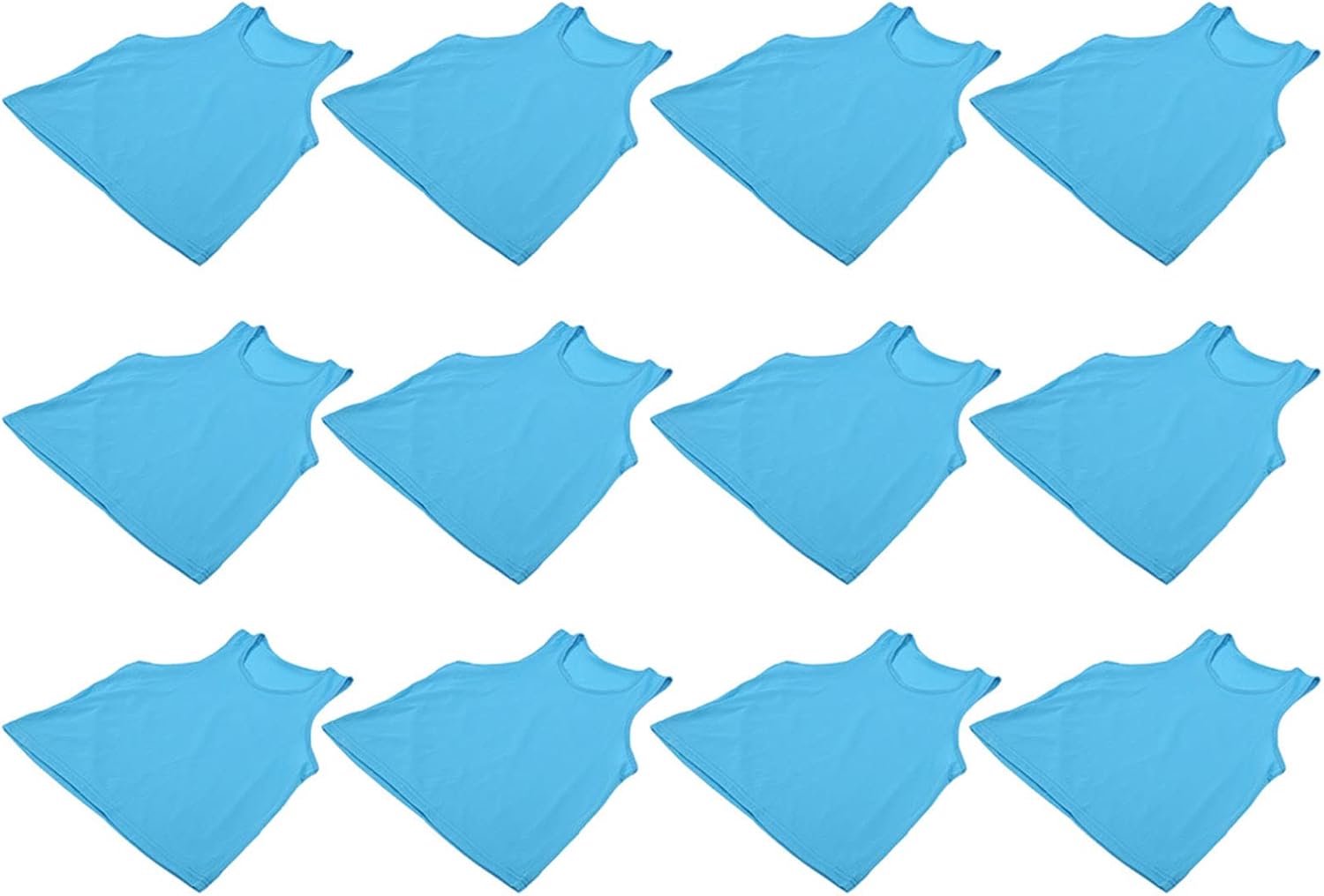 Trainingsvest voor kinderen, voetbalzwemvliezen van licht en ademend mesh voor teamtraining, 12-delige blauwe voetbalslabbetjes voor hardlopen