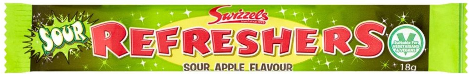 Swizzels Matlow Refreshers Sour Apple - zacht snoep - 60 x 18 g