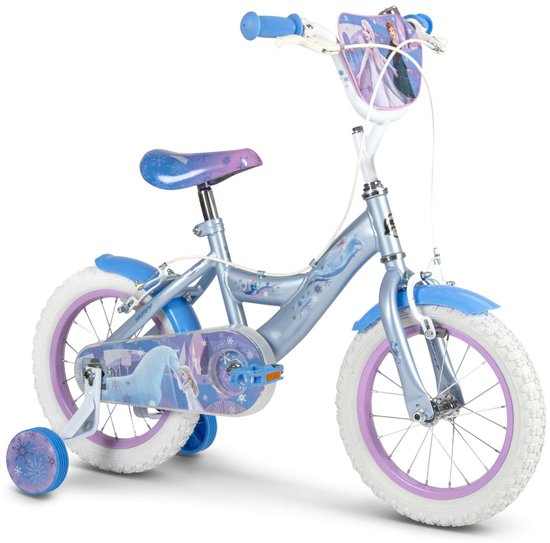 Disney Frozen 2 Kinderfiets - Meisjes - 14 inch - Blauw Paars - Twee handremmen — afbeelding 4
