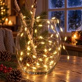 Cheqo® Kerstlampjes 40 LED Warm Wit - Kerstverlichting op Batterijen met Timer - Draadverlichting - Lichtsnoer met Zilverdraad - Micro LED Lampjes - Sfeerverlichting voor Binnen - Fairy Lights - Lichtslinger - Feestverlichting - Kerstdecoratie