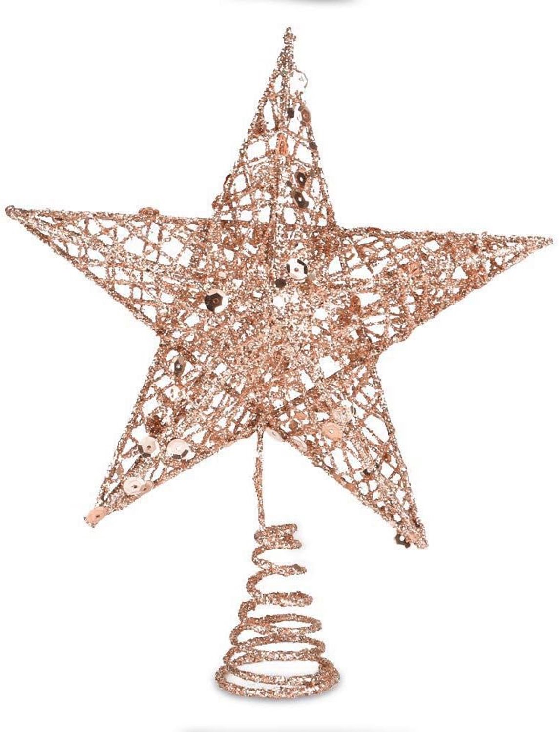 Glittered Kerstboom 20 cm Kerstboom Ster Metalen Draad Ster Boom Ster Holle Rose Gouden Glitter Ster voor Feestelijke Kerstboom Woondecoratie Feestgunst