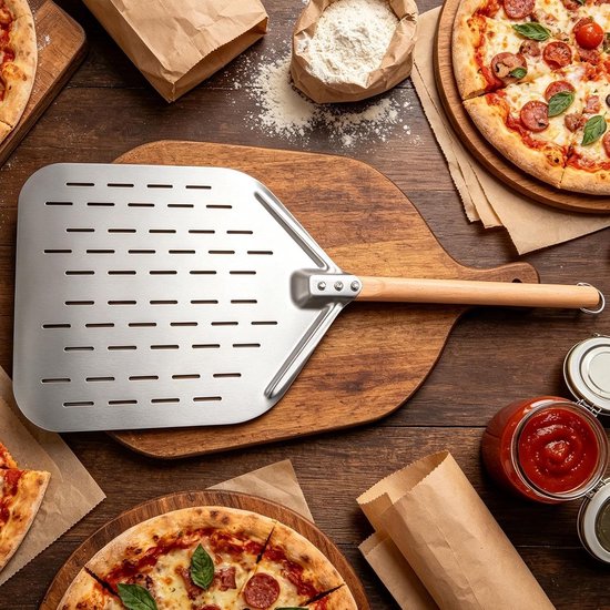 Peel 12 Inch RVS Geperforeerde Oven Draaien Tool — afbeelding 3