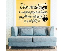 Muurdecoratie Spreuk ''Welkom bij uns klein.'' Muursticker van vinyl met motivatiesets. Docliick DC-18044 vinylsticker 30x20cm Blanco Y Gris