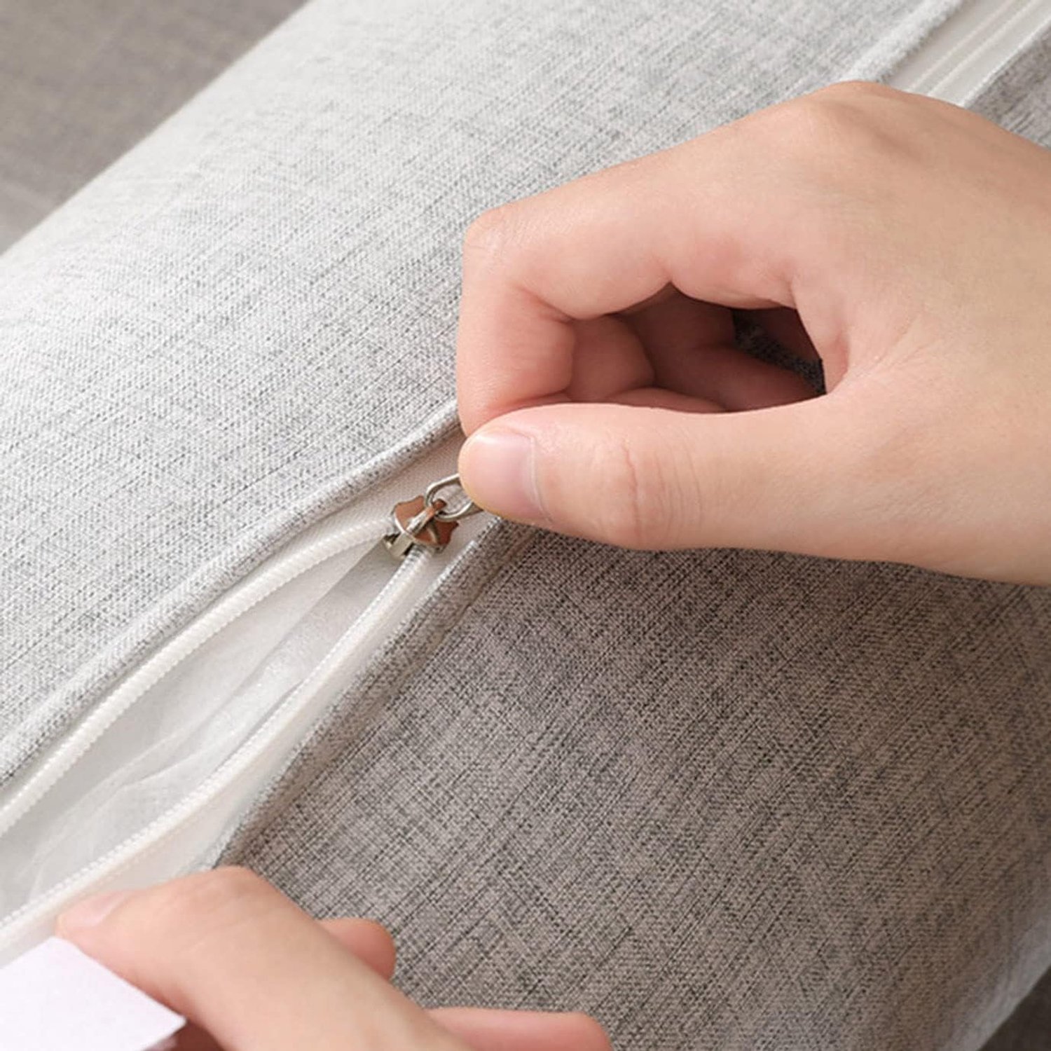 Cilinder Linnen Nachtkastbeschermer Kussen voor Sofa Bank Armsteun Lumbale Ondersteuning Beige 20x40cm