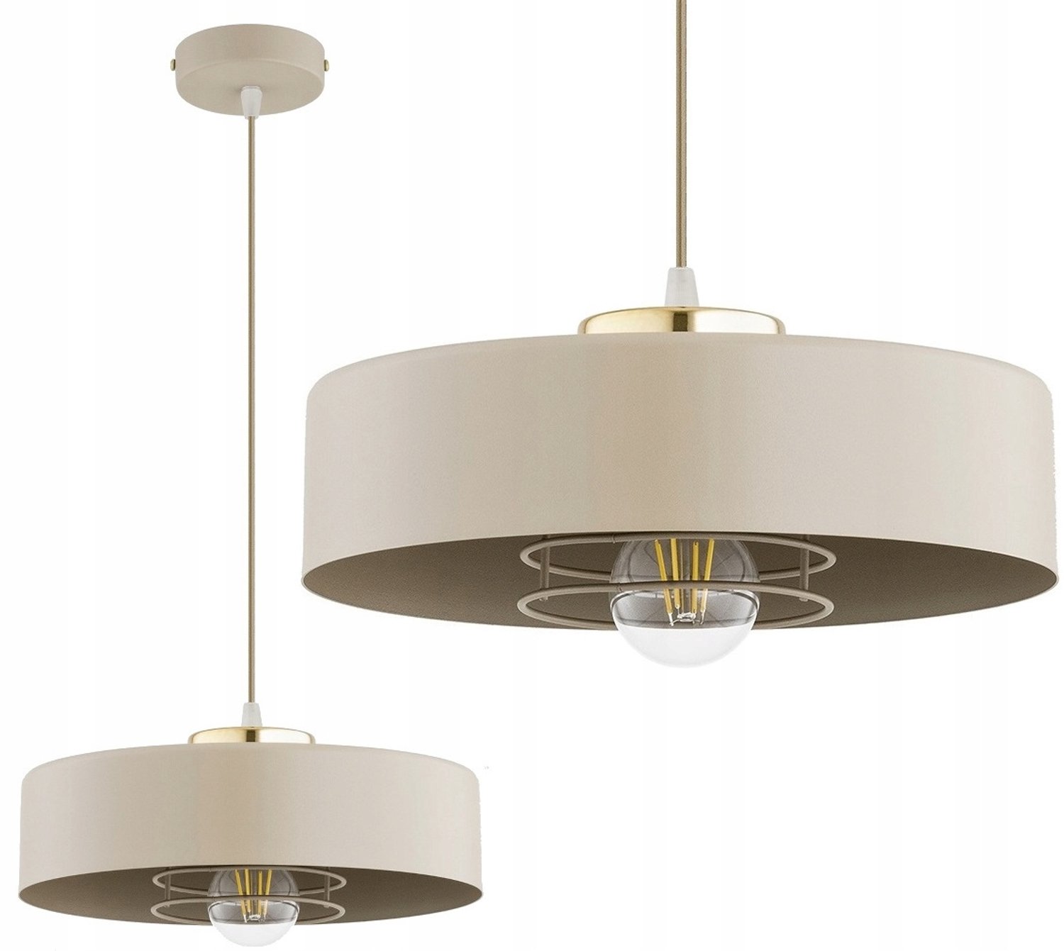 Merkloze Plafondlamp Beige Ecru Loft Stijl 30 cm