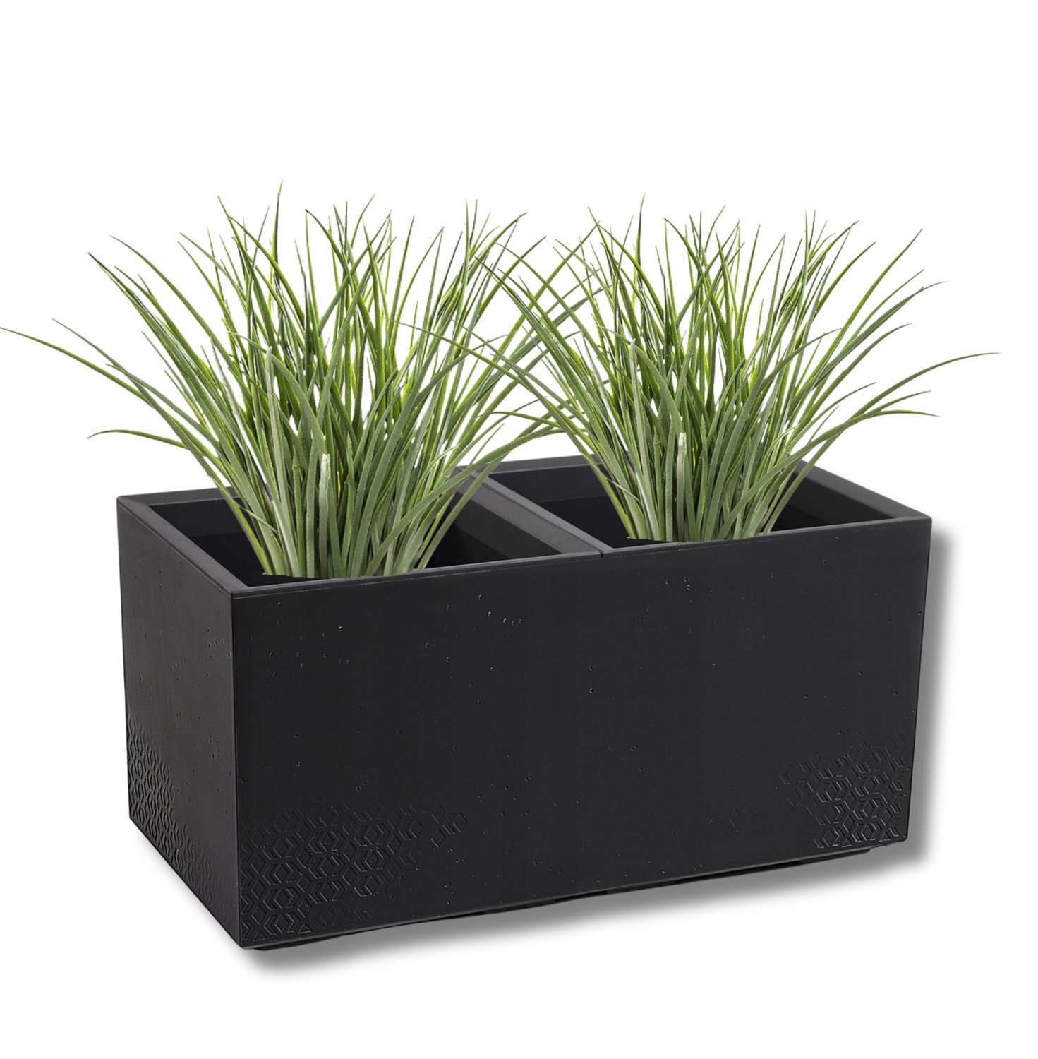 KARO ECO Beton Plantenbak op Wielen 80x40cm Zwart