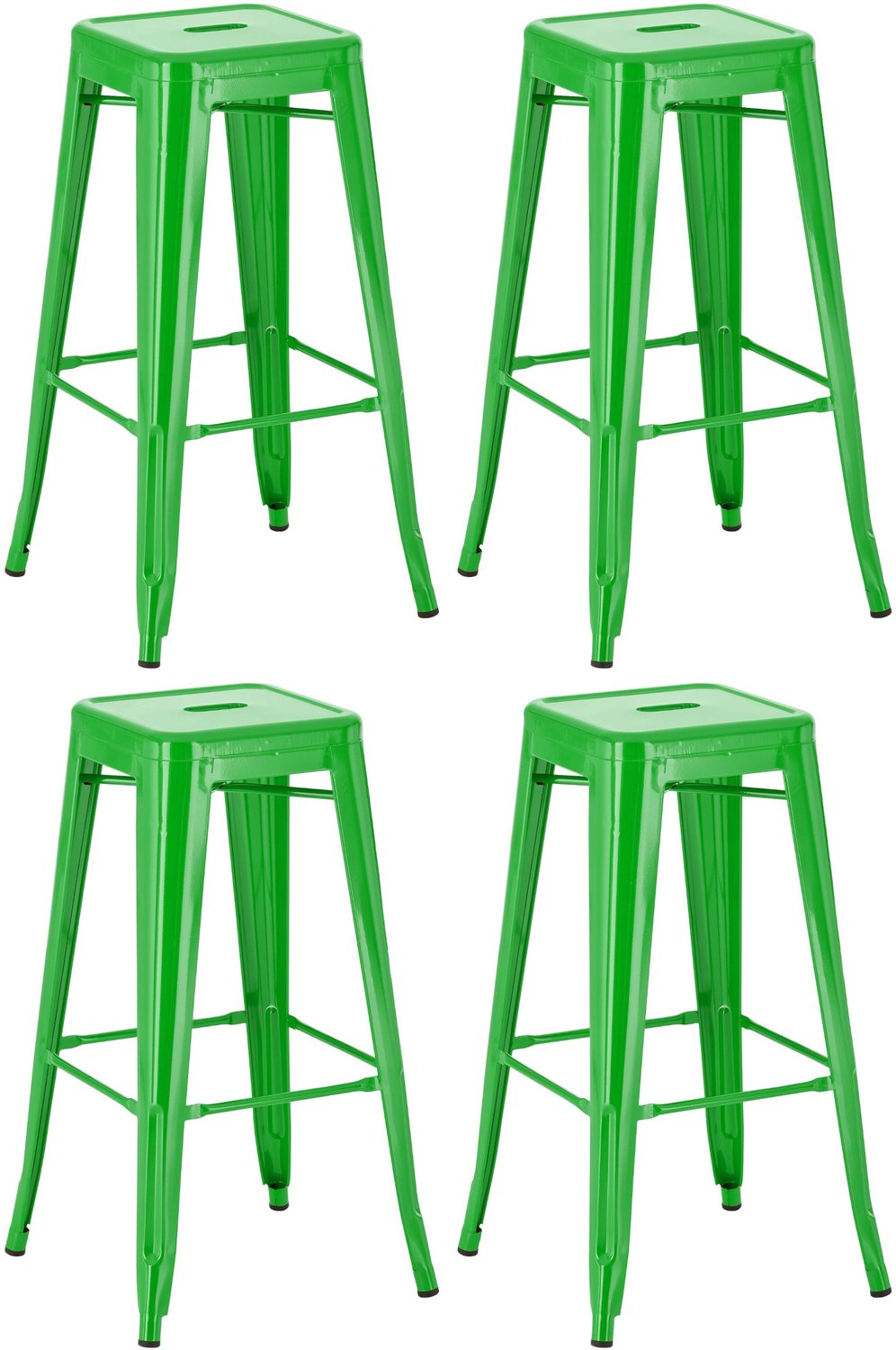 Luxe Comfort Barkruk - Set van 4 - Zithoogte 76 cm - Groen