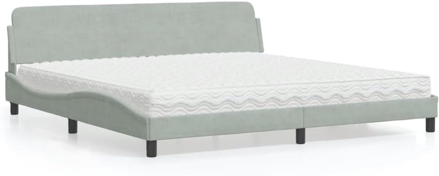 Schuimmatras Bed met Matras Dover Lichtgrijs 200x200
