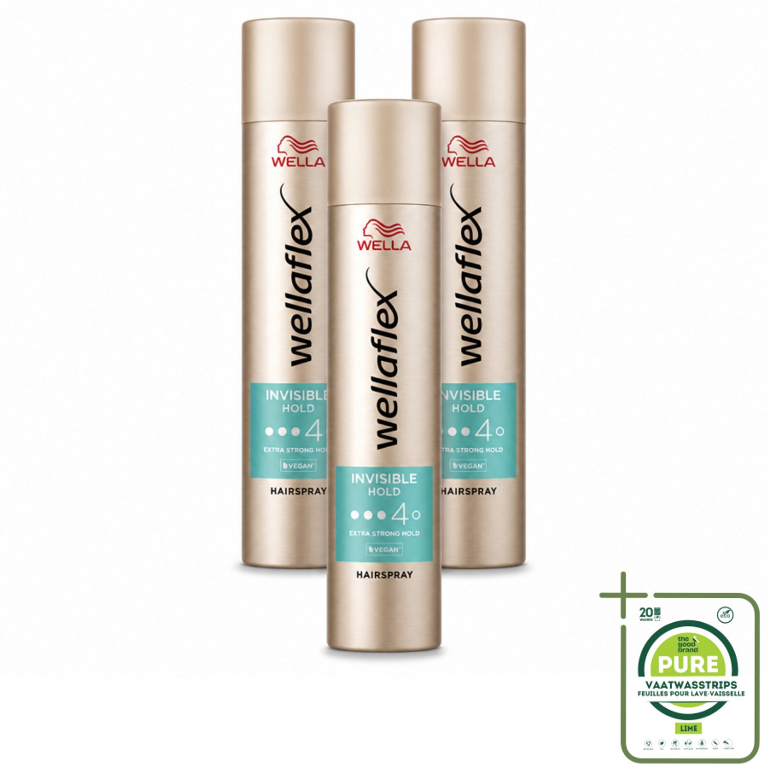 3 x Wella – Flex Invisible Hold – Haarspray Extra Strong – 250 ml - Grootverpakking - Vaatwasstrips - Haarspray - Flexibele Fixatie - Natuurlijke Look - Extra Sterke Hold - Haar Bescherming
