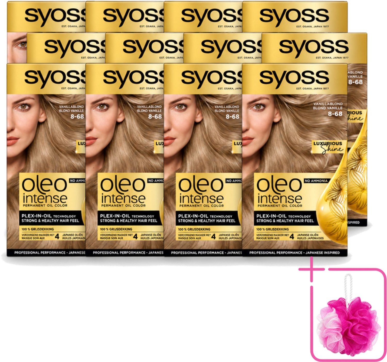 12 x SYOSS - Oleo Intense 8-68 Vanillablond - Haarverf - Zonder Ammoniak - Grijsdekking - Langdurige Kleur - Bulkverpakking - Haarverf - Douchemop - Haarkleur