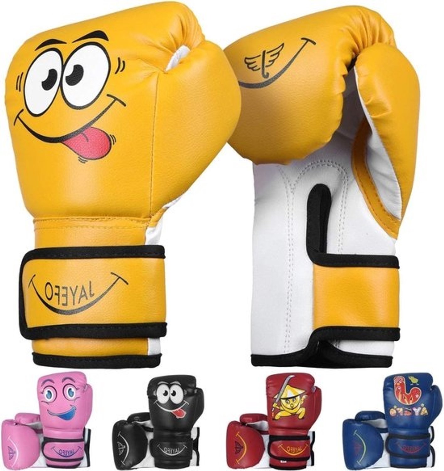 Kinderbokshandschoenen - Handschoenen voor bokszaktraining - Sporttraining - Ventilatiesysteem - 6 Oz - Geel