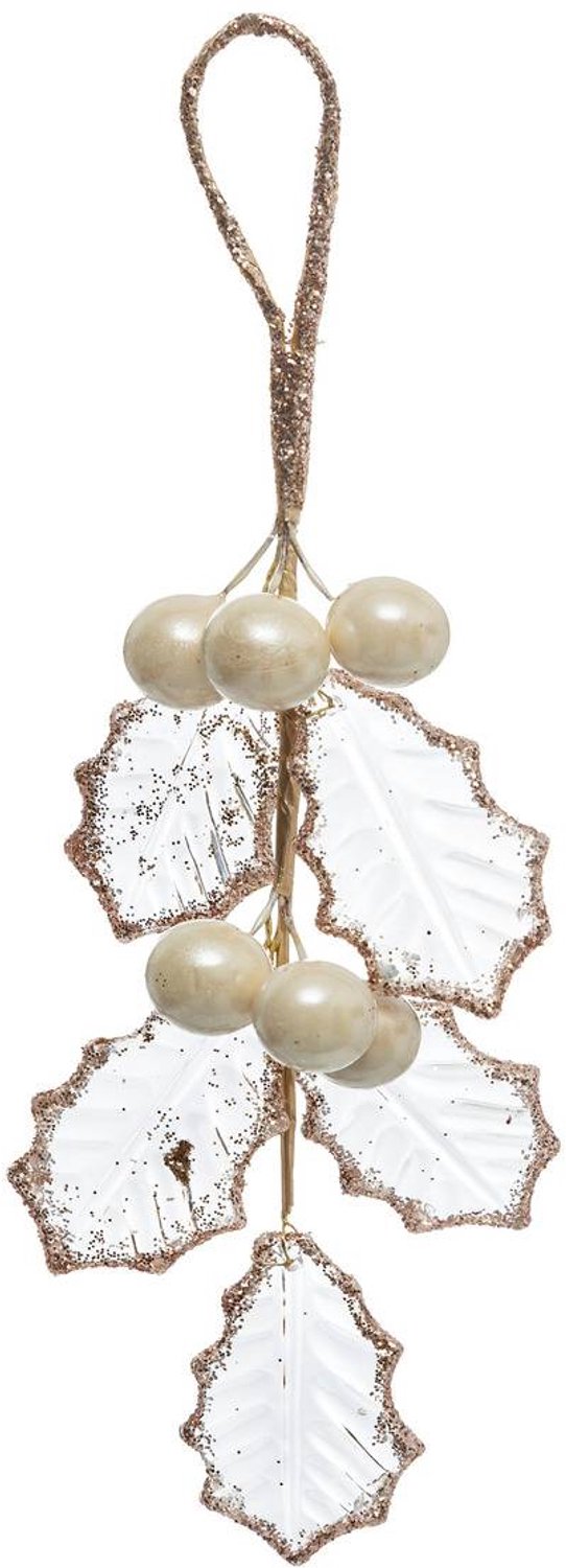 Feeric lights & Christmas Kersttak van kunststof, goud- en roze hulst, 20 cm Rose