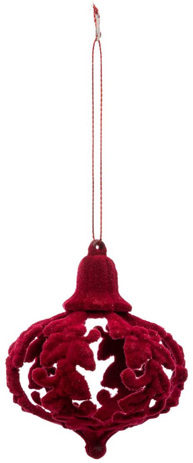 Feeric lights & Christmas Baroque plastic kerstblad 9 cm Rouge foncé