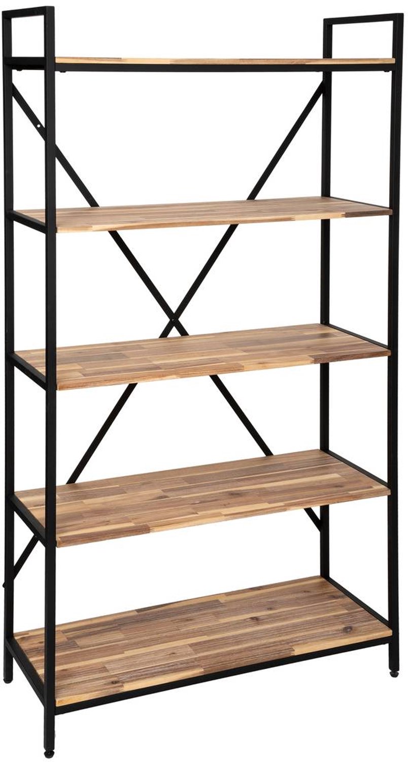 Atmosphera Créateur d'intérieur® Boekenkast met 5 planken van ijzer en acaciahout EDENA Marron