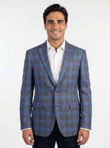 Colbert Geruit Mid Blue Brown "Grenoble" - Mister Steven - De Heerenkamer Utrecht
