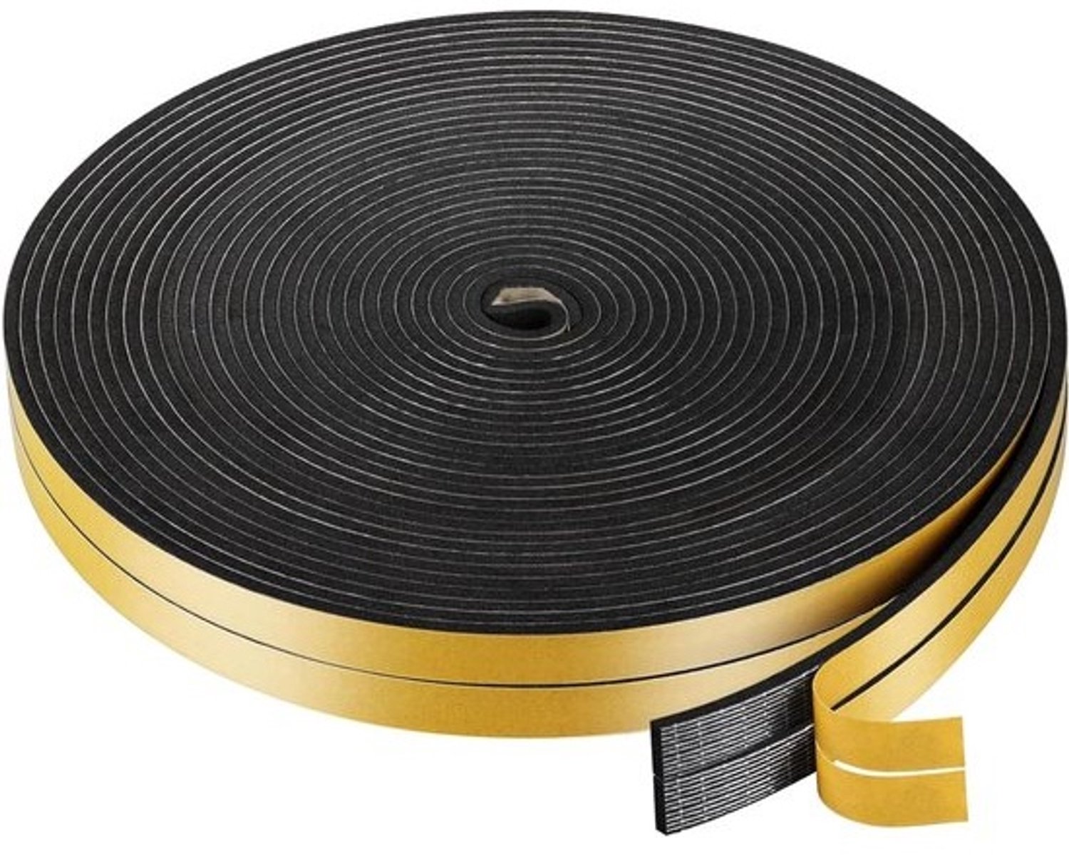 Schuimtochtstopper - Zelfklevende afdichtingsstrip - Isolatie voor ramen en deuren - Neopreen - 12mm breed, 3mm dik - Zwart