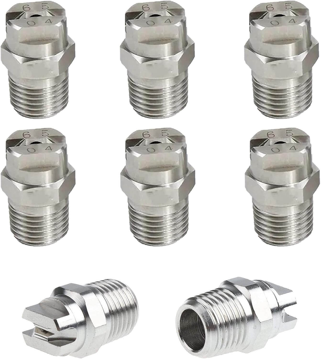 Set van 8 hoge druk spuitmonden, 65° verstuiver voor waterbroom en vloerreiniger, ideaal voor schoonmaken en tuinonderhoud, 1.3 mm nozzle
