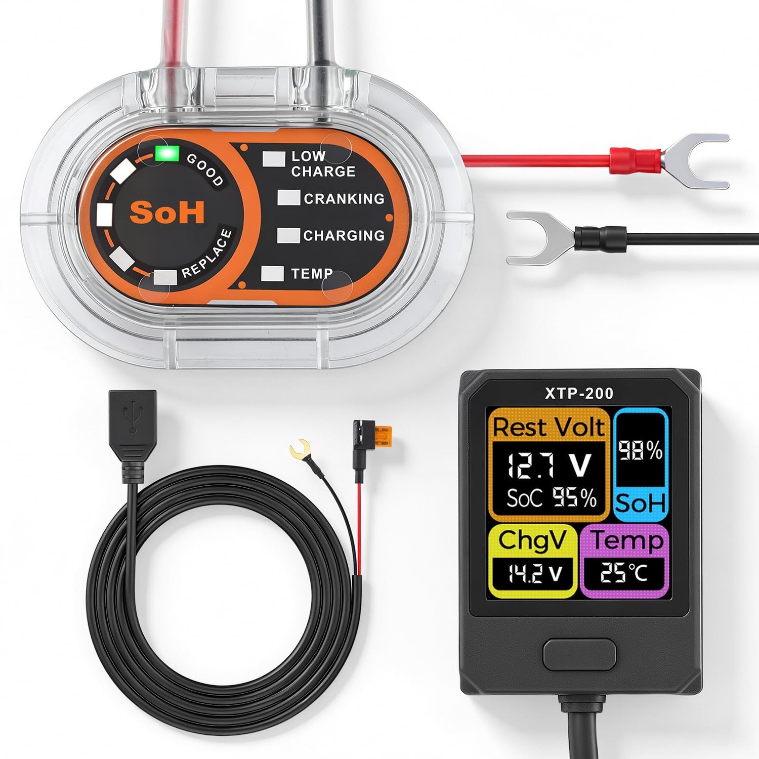 Draagbare 12V Batterijmonitor en Tester voor AGM en Gel Accu's