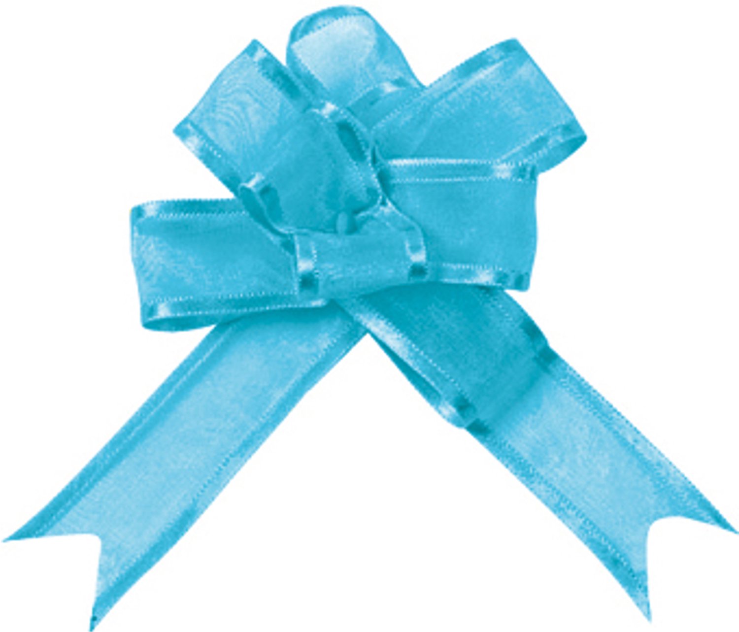SANTEX - 5 mini organza strikjes turquoise 16 mm voor decoratie