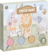 Little Dutch Vingerverf set - Safari - 4 kleuren vingerverf - Knutselen - Speelgoed kinderen - Voor meisjes en jongens - Vanaf 2 jaar