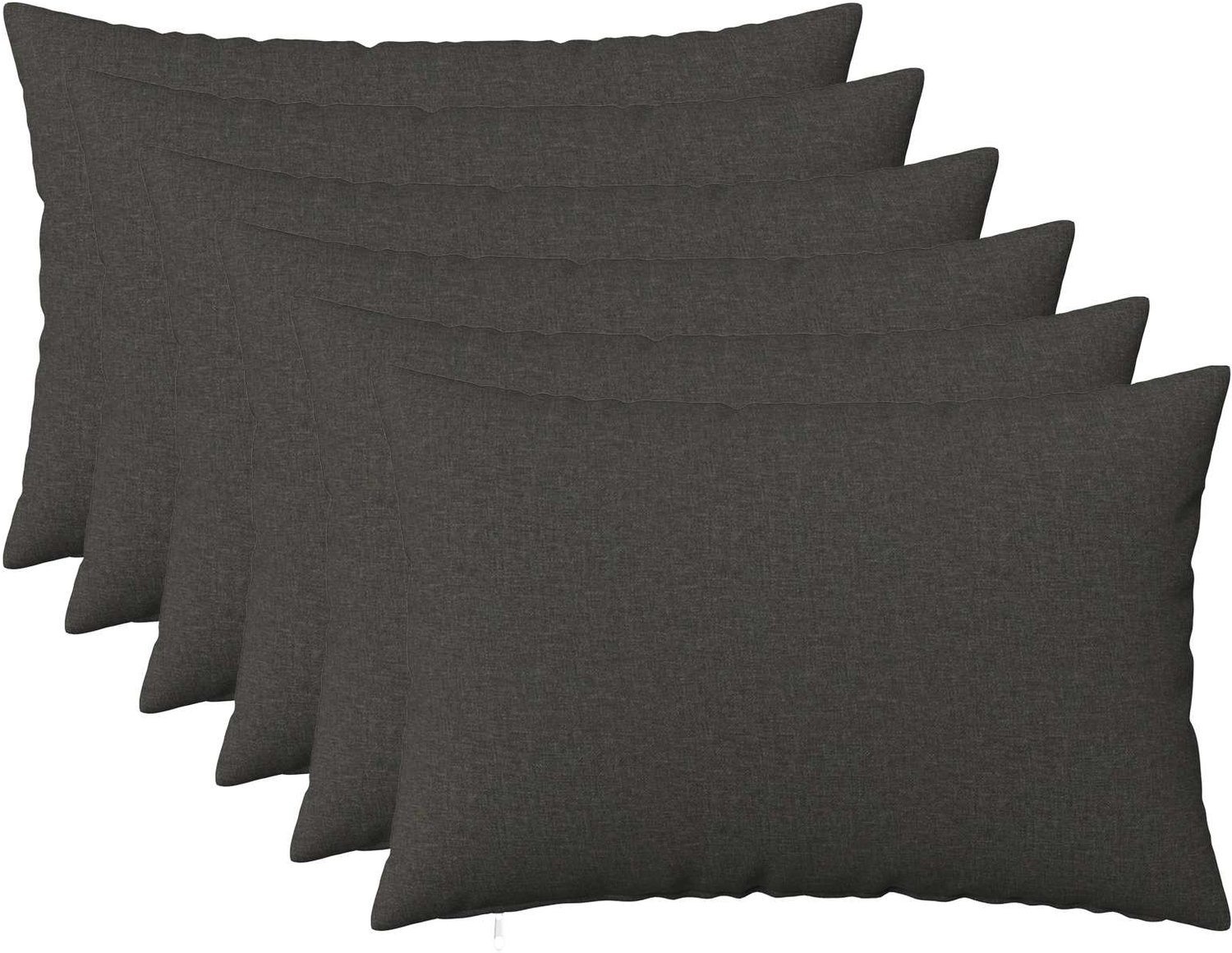 vidaXL Dekenkussen - 6 - st - HEERLEN - Donkergrijs - 40 - x - 60 - cm - Stof