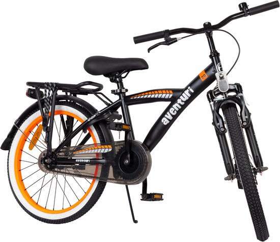 Aventuri Roady 3.0 Jongensfiets 20 Inch - Kinderfiets voor 6 tot 8 Jaar - 1 Versnelling - Zwart/oranje — afbeelding 2