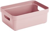 Sunware Sigma Home opbergbox 9L – 35x24,6x12,2 cm – Roze – BPA-vrij plastic, stapelbaar (deksel apart verkrijgbaar) – stijlvolle opbergmand voor kinderkamer & woonkamer