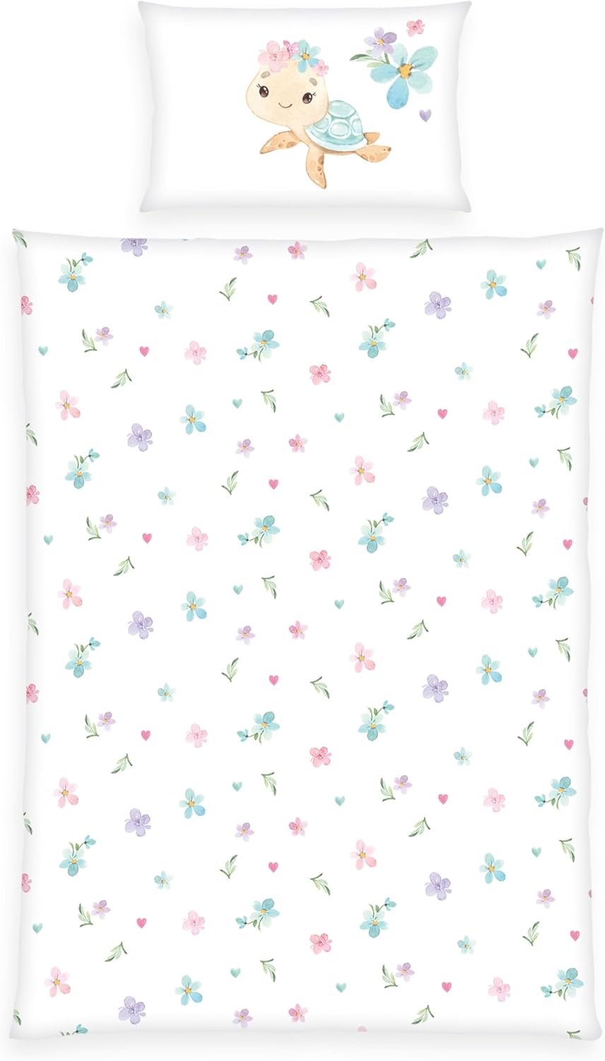 Herding Baby Beddengoed Little Turtle Fluwelen Dekbedovertrek 100x135cm