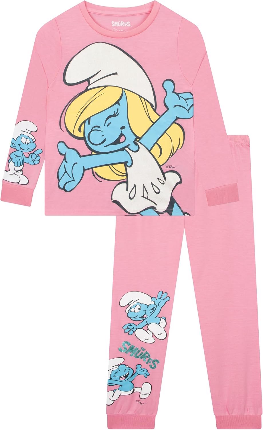 De Smurfen Meisjes Pyjama - Smurfin Kinder Pyjama Lang