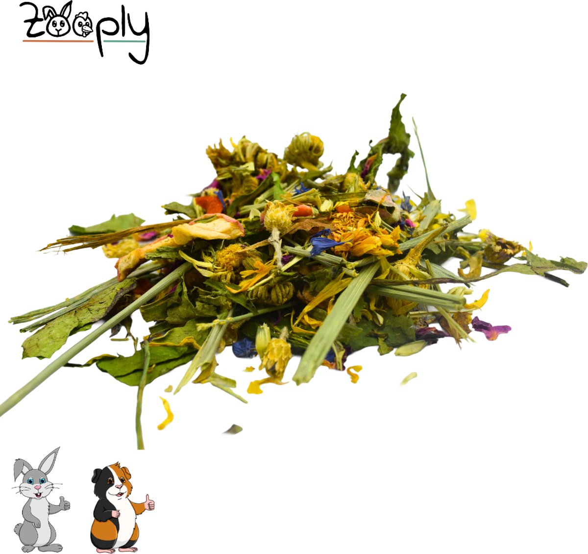 Zooply Lentedroom - Kruiden & Snacks - 100% natuurlijk - Voor konijnen & cavia's - 450 gram
