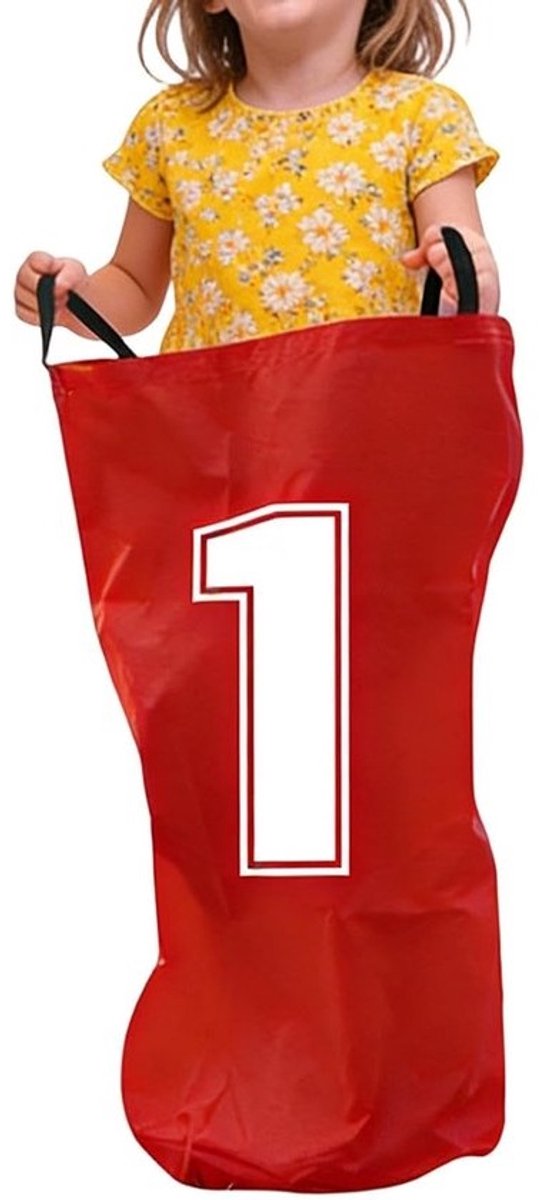 Aardappelzakken - Springzakken - Buitenspelen - Cijferpatronen - 26 x 17.5 cm - Rood