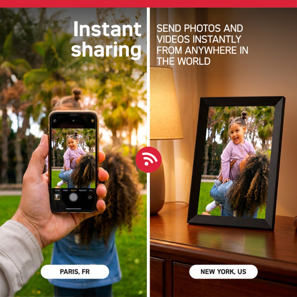 AGFAPHOTO - Digitale fotolijst met wifi-verbinding - Realiview APF1000WIFI-ONE - Fameo-app, 10-inch touchscreen, 16 GB geheugen, weer- en klokfuncties - Zwart — cadeau in Wonen & Interieur - foto 2