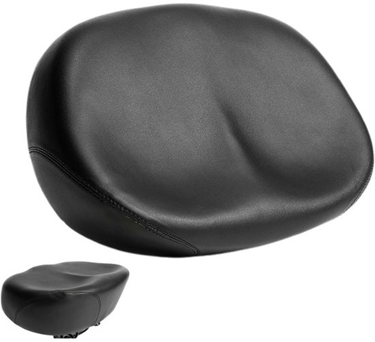 Fiets Zitkussen - Fietszadelhoes Gevoerd - Comfortabel Fietsen - Schokabsorberend Schuim - 25 x 22 x 9 cm - Zwart