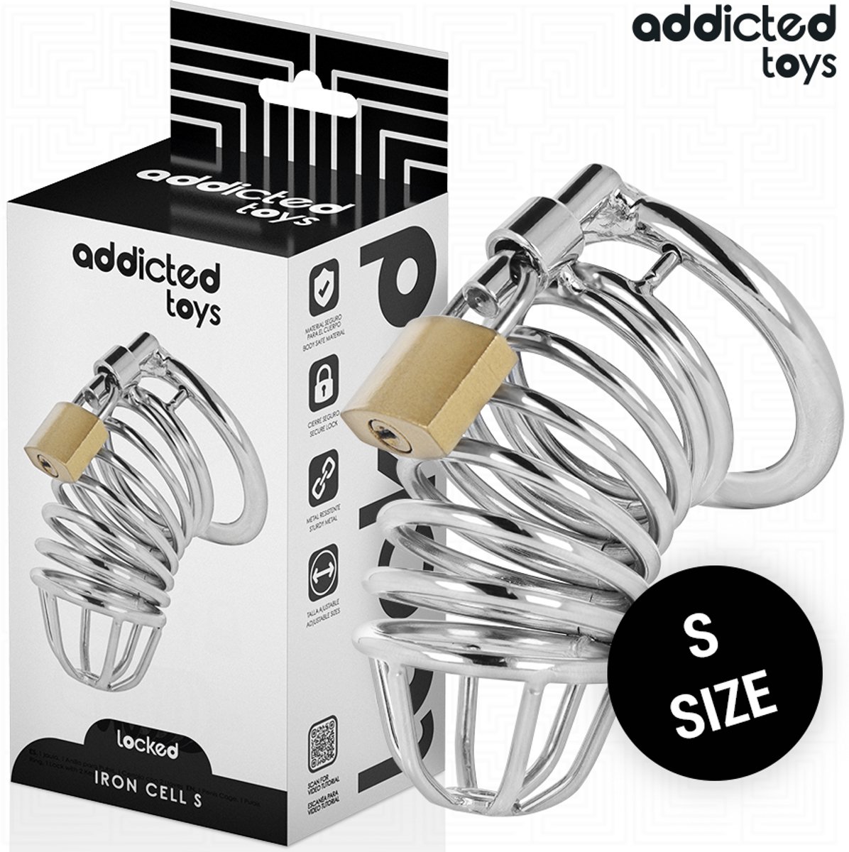 Iron Cell Metal Penis Cage Maat S