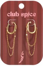 Hangende oorbellen met ketting, eenvoudige, alledaagse, simpele serie, damessieraden - zilveren kleur