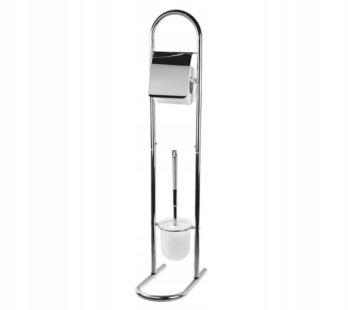 RVS WC Standaard 2-in-1: Papierhouder & Toiletborstel - 80cm