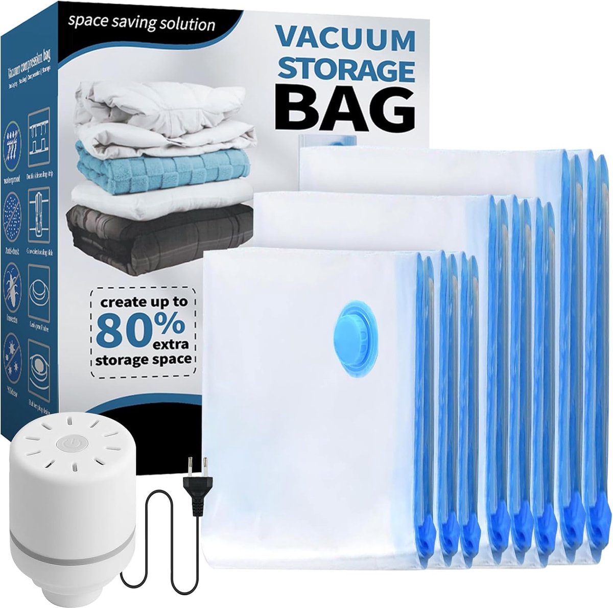 Vacuümzakken - Set van 8 - 2 x 100 x 80 cm