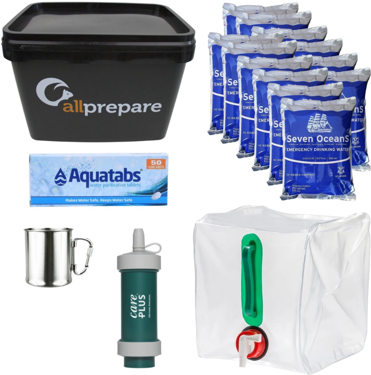 Water Noodpakket - 6 Liter Drinkwater - Waterfilter - Jerrycan 10L - 5 jaar houdbaar