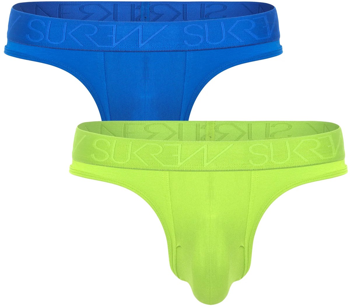 SUKREW Classic Thong Multipack 1x Mojito + 1x Blue Hawaii - MAAT XL - Heren Ondergoed - String voor Man - Mannen Thong