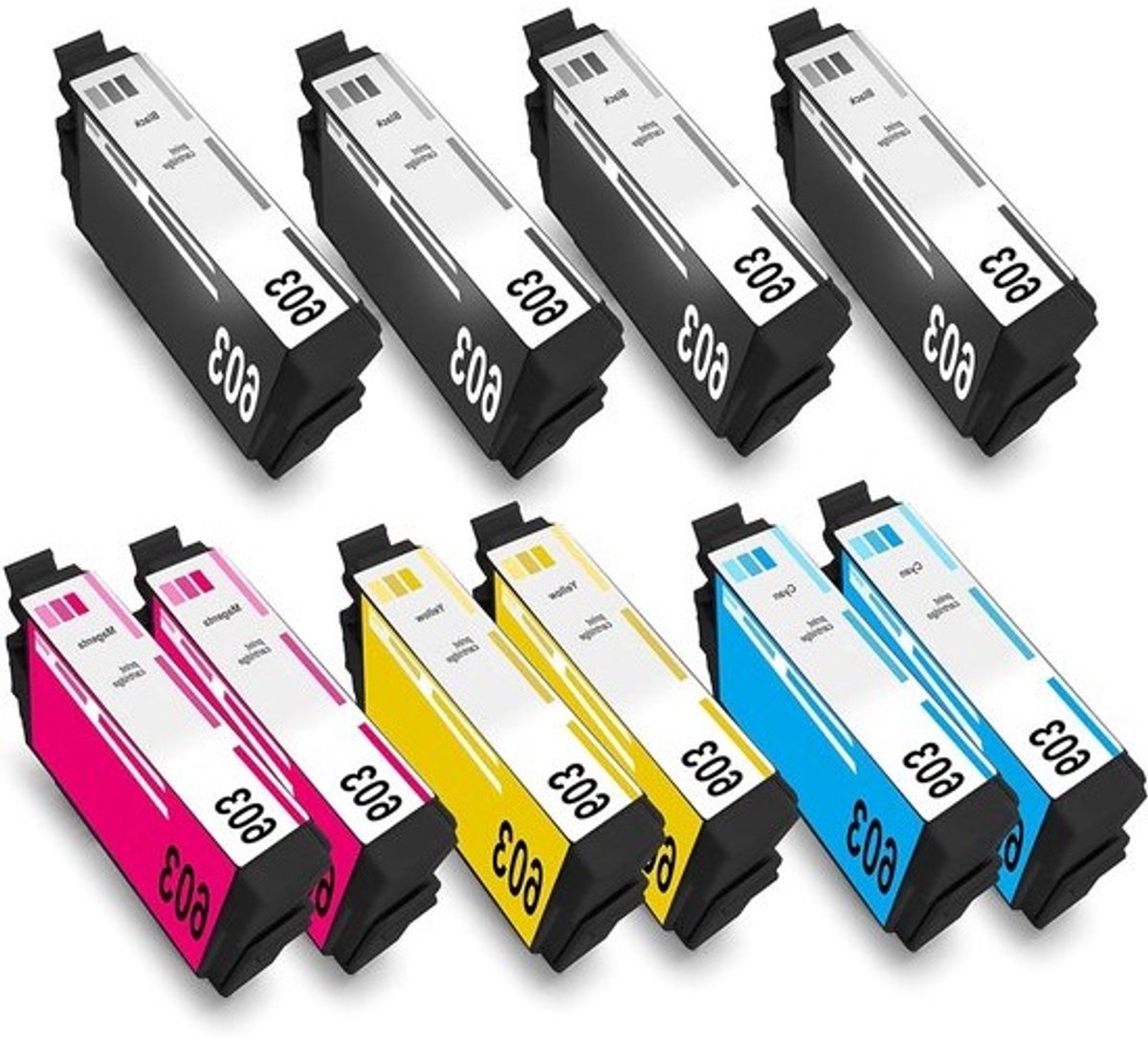 Inktcartridges Set - Printerinkt Navulling - Thuisprinten - 10 Stuks XL - 130-150 Pagina's - Set van 10
