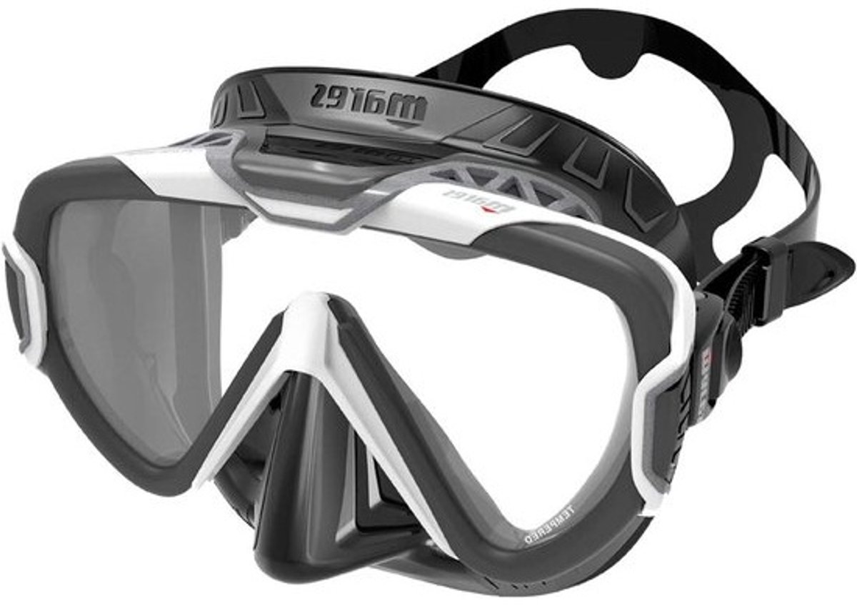 Duikmasker - Snorkelmasker Zwemmasker - Duiken en snorkelen - Verwisselbaar bi-materiaal frame - 189 Gram - Zwart-wit