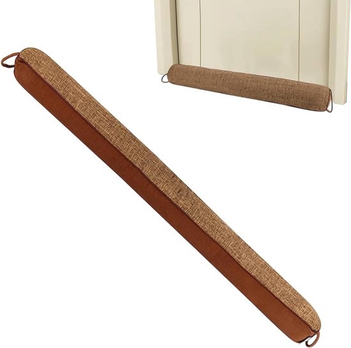 Tochtstopper Deur - Driehoekige Blokker - Tocht Buiten Houden - Gewogen Bevestiging - 92 cm - Kaki